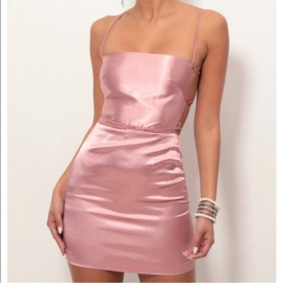 Lucy in the Sky Dresses & Skirts - Lucy in the Sky Pink Mini Slip Dress Spaghetti Strap